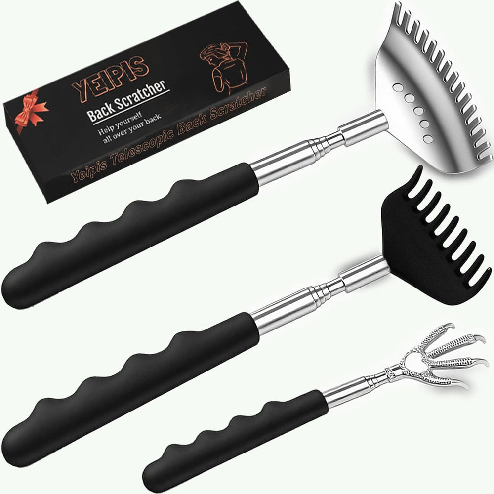 Yeipis back scratcher with Eagle Claw extension reaches hard-to-reach areas.