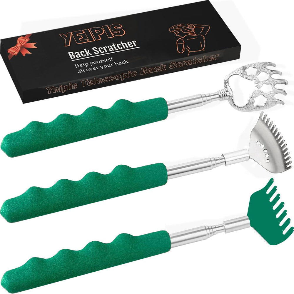 Yeipis rascador espalda Bear Claw extensible, mango de goma ergonómico para uso cómodo.