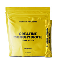 YELLOW BAG SUPPLEMENTS creatine stick packets front view for on-the-go use
