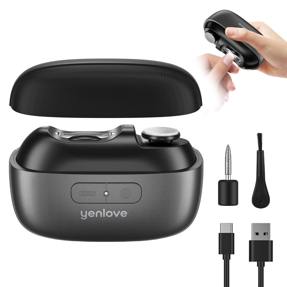 YenLove electric nail clipper front view, compact design for effortless at-home grooming