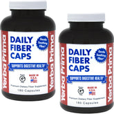 Yerba Prima Daily Fiber Formula bottle front view highlighting vegan, non-GMO fiber for daily digestive support
