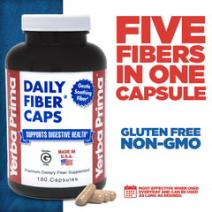 Two bottles of Yerba Prima Daily Fiber Formula illustrate ongoing support for regular daily digestion