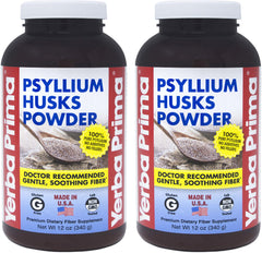 Yerba Prima Psyllium Husk Powder bottle on kitchen counter for daily fiber support