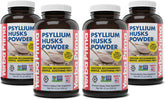 Yerba Prima Psyllium husks powder packaging front showing natural fiber benefits.