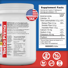Cereal bowl with Yerba Prima Psyllium Whole Husks as a versatile fiber mix-in.