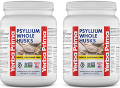 Yerba Prima whole psyllium husk fiber pack of 2 for daily intake.
