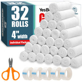 YesBes gasa 4 pulgadas 4.1 yardas, rollo individual para vendajes limpios.