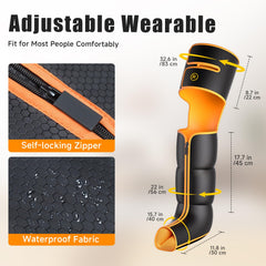 Yeskuyan leg massager shows airbags along calves and thighs for kneading sensation.