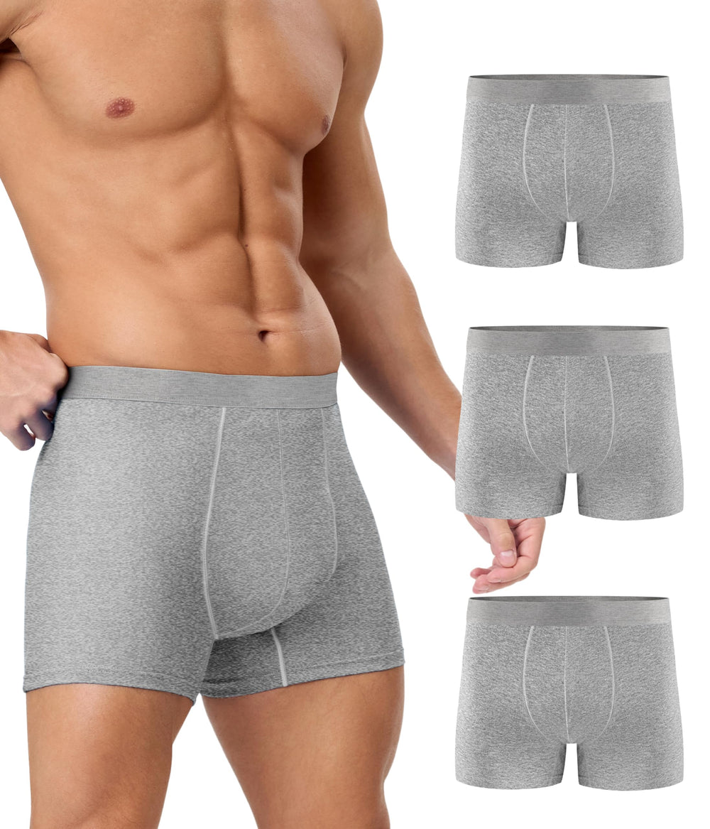 YESWEL men's incontinence underwear grey large front view, discreet daily wear with leak protection.
