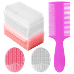 YESYBC cradle cap brush set in pink for gentle scalp care