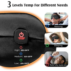 YFONG triple heat settings customize comfort for dry eyes and relaxation.