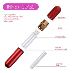 YGDZ blue cap inhaler shows compact design for travel-friendly scents.