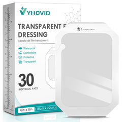 YHOVID transparent film dressing 6x8 pack offers clear wound visibility and gentle adhesion.
