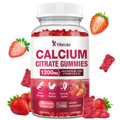 Yikecao calcium citrate gummies bottle for convenient daily calcium support
