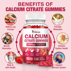 Yikecao gummies close-up with D3, K2, magnesium for balanced mineral support.