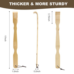 YIMICOO two-pack bamboo back scratchers with gift-ready packaging.