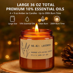 YINUO LIGHT lavender and sage amber jar candles for calming relaxation.