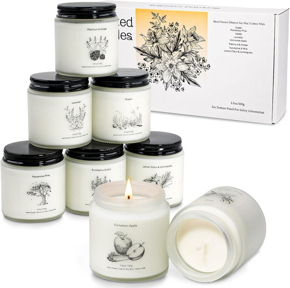 YINUO LIGHT Holiday Winter Candles Gift Set in festive packaging for gifting