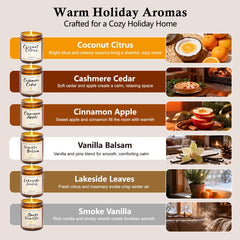 YINUO LIGHT Vanilla Cinnamon Cedar scented candles create warm winter fragrance