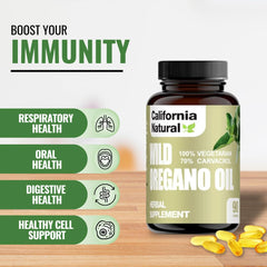 YISHIDA Wild Oregano Oil capsules being poured for convenient daily use