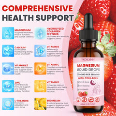 YKDILYHH collagen-enriched magnesium liquid supports skin health.