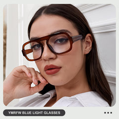 YMRFW Aviator blue light glasses side profile highlighting slim frame