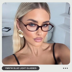 YMRFW retro cat-eye frame glasses blend fashion with digital eye protection.