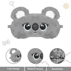 Ynaize koala sleep mask side view highlighting soft fabric against skin for cozy wear