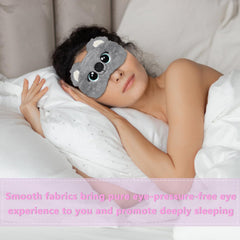 Ynaize koala sleep mask adjustable strap ensuring secure fit without hair snagging