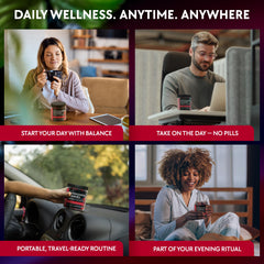 YOLOBALANCE label detail shows 2000 mg Ashwagandha and L-Theanine for calm support.