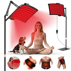 YOEYOU red light therapy lamp on a stand for easy home use