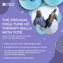 Yoga Tune Up therapy balls ease neck and shoulders tension.