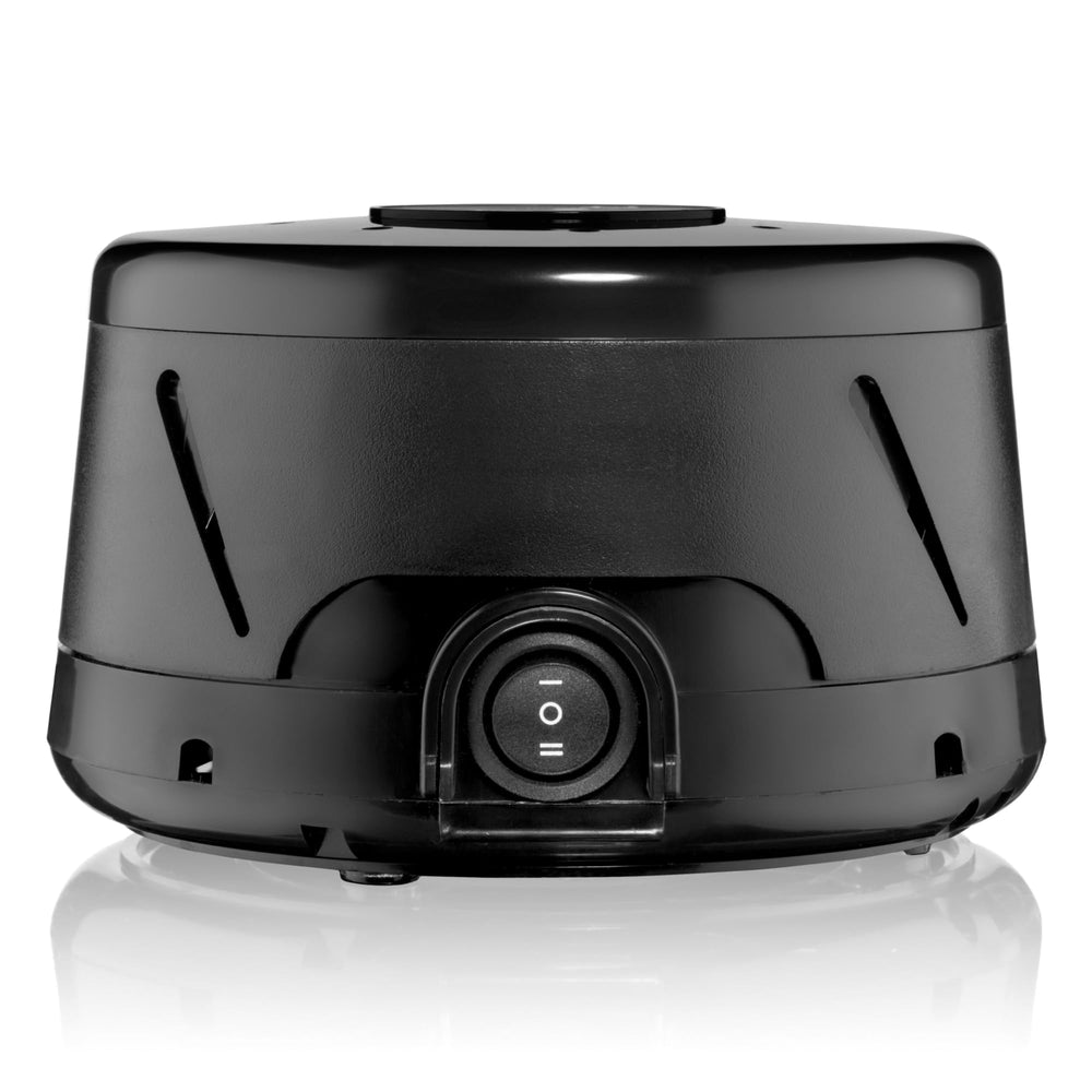 Yogasleep Dohm Classic Black front view, natural white noise for focused sleep.