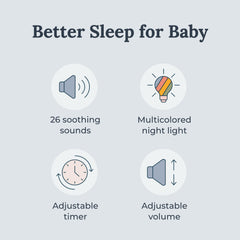 YOGASLEEP Dreamcenter with color-changing night light for calming ambiance