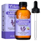 Yoken Lavender Essential Oil bottle with dropper for diffusers and DIY blends