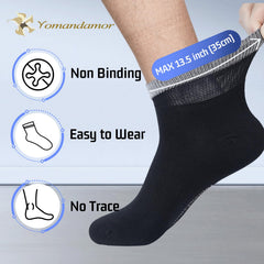 Yomandamor non-binding-top sock ensures gentle fit without pinching.