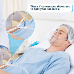 YONCOZY tubing installation demonstrates universal compatibility with multiple oxygen devices.