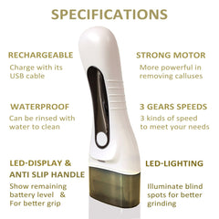 YONGYAO callus remover with three heads attached for versatile care