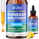 Yonrave Magnesium Bisglycinate Liquid bottle highlighting high absorption formula for sleep support