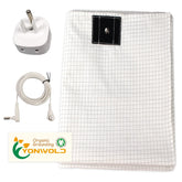 Yonwold grounding sheet with 10% silver fibers shown close-up for even conductivity.