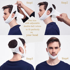 Product worn on head showing adjustable fit for most adults