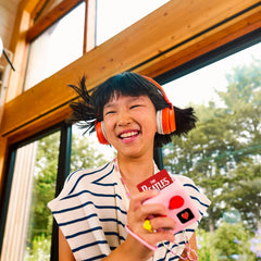 Yoto Player with volume dial adjusted for comfortable listening.
