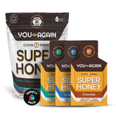 You Again Super Honey packets packaging for on-the-go clean energy.