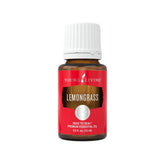 Young Living Lemongrass bottle pour for a crisp diffuser aroma and uplifting mood.