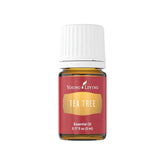 Young Living Tea Tree Oil bottle pour for daily skin care