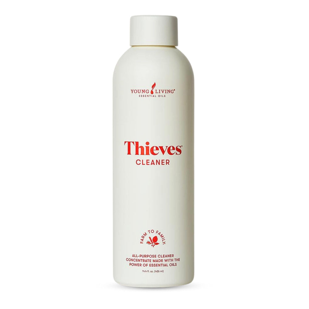 YOUNG LIVING Thieves Cleaner bottle front showing plant-based formula for home cleaning