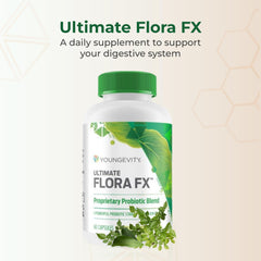 Youngevity Ultimate Flora FX capsules close-up showing 4B CFU probiotic blend