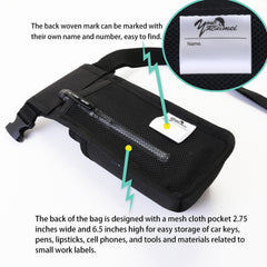 YOURUIMEI back mesh pocket stores keys and small items.