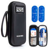 YOUSHARES insulin cooler case front view showing compact travel-friendly design for diabetes supplies.
