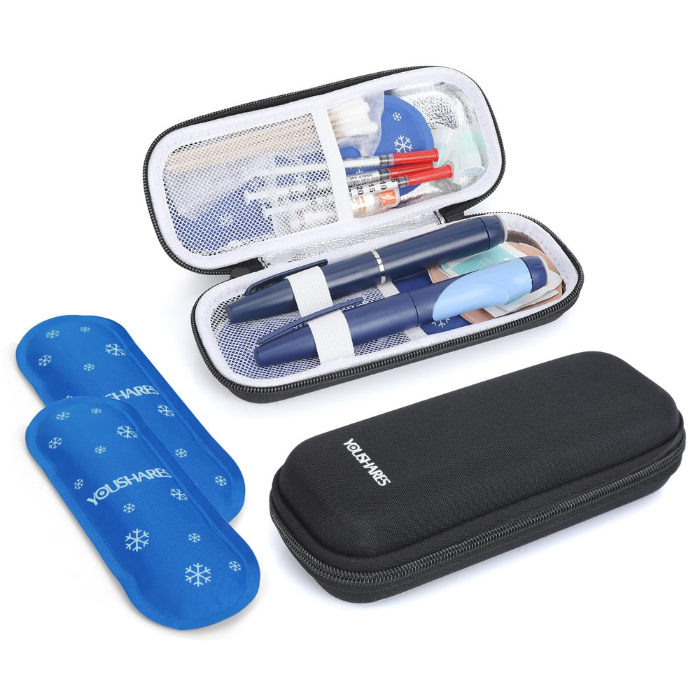 Funda refrigerante YOUSHARES exterior para insulina, protección y transporte seguro.